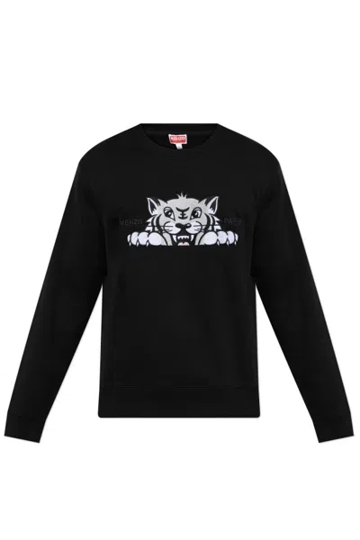 Kenzo Sweatshirt With A Distinctive Tiger Head In Black