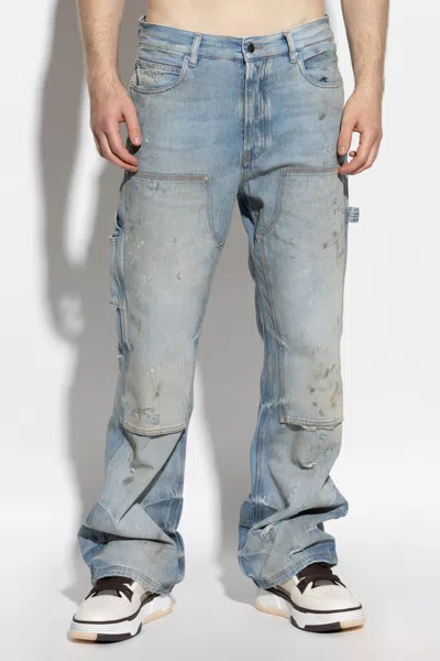 Amiri Straight Carpenter Style Trousers With Distressed Detailing