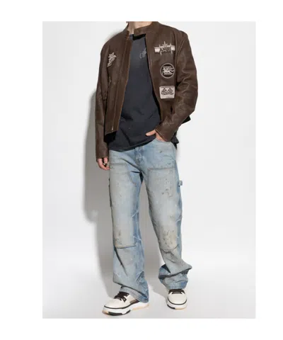 Amiri Straight Carpenter Style Trousers With Distressed Detailing