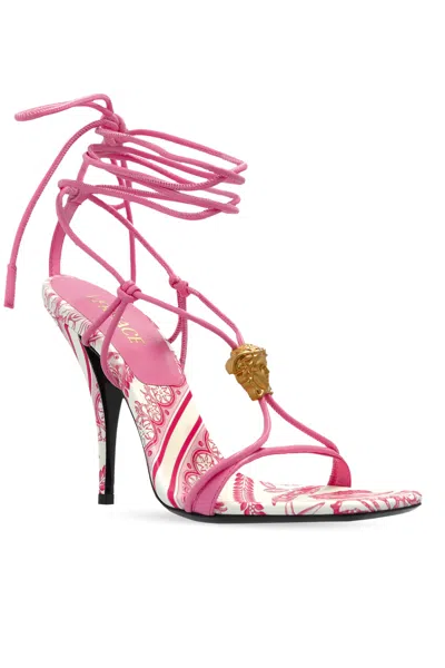 Versace Square Toe High Heel Sandals