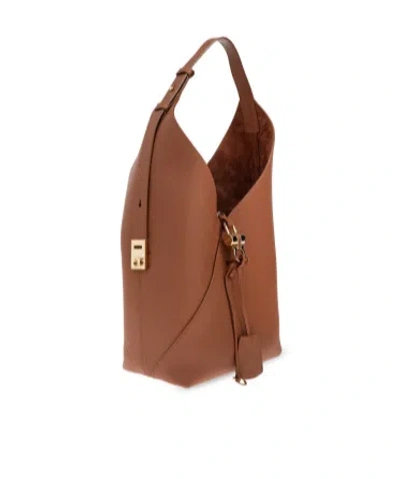 Ferragamo Medium V-shaped Leather Shoulder Bag