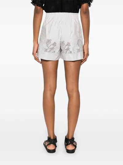 P.a.r.o.s.h Cioccolato Cotton Shorts With Embroidery Details