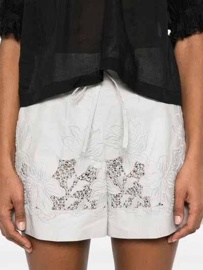 P.a.r.o.s.h Cioccolato Cotton Shorts With Embroidery Details