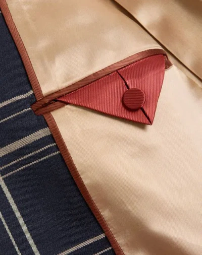 Valentino Giacca Doppiopetto In Lana E Cotone Con Motivo Check