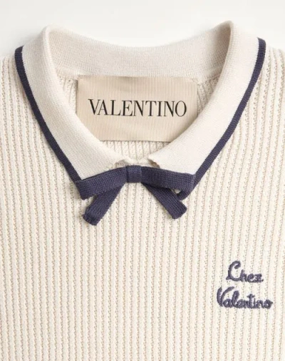 Valentino Cotton Tops With Bow Detail And Cap Sleeves