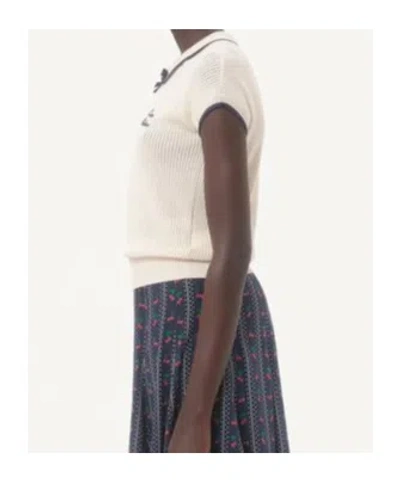 Valentino Cotton Tops With Bow Detail And Cap Sleeves