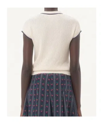 Valentino Cotton Tops With Bow Detail And Cap Sleeves