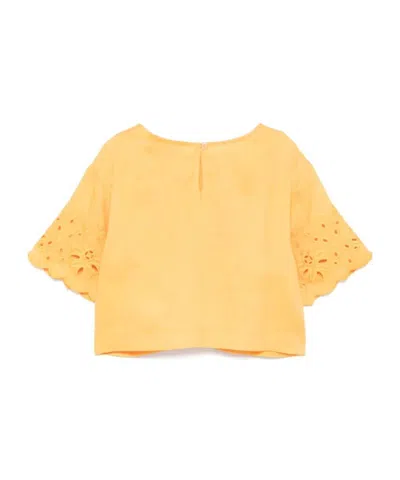 Ermanno Scervino Lace Blouse In Orange