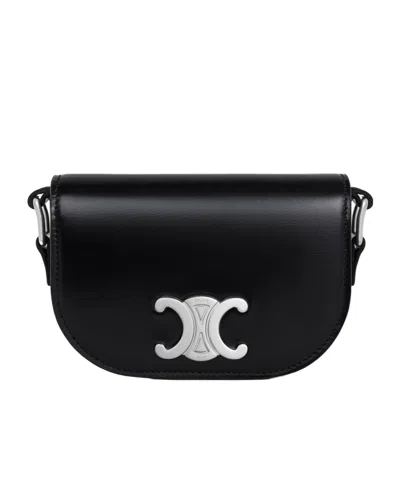 Celine Mini Crossbody Bag Triomphe In Shiny Calfskin