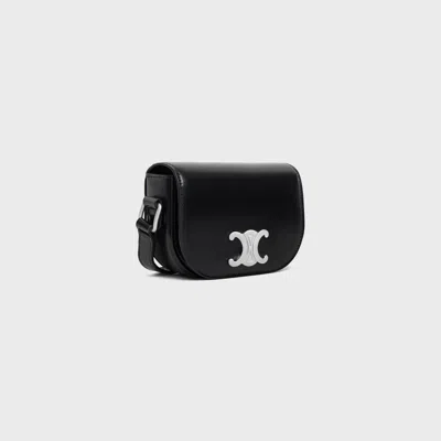 Celine Mini Crossbody Bag Triomphe In Shiny Calfskin