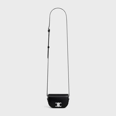 Celine Mini Crossbody Bag Triomphe In Shiny Calfskin