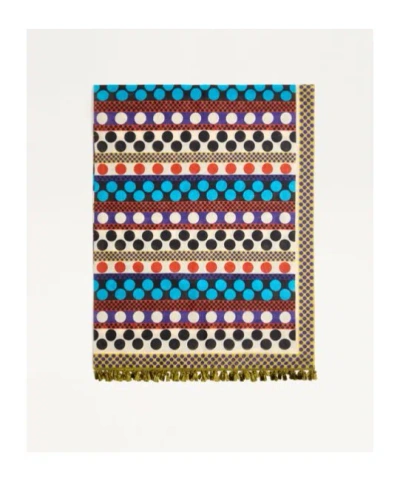 Valentino Pareo Resort In Cotone E Seta Con Stampa Riga E Pois