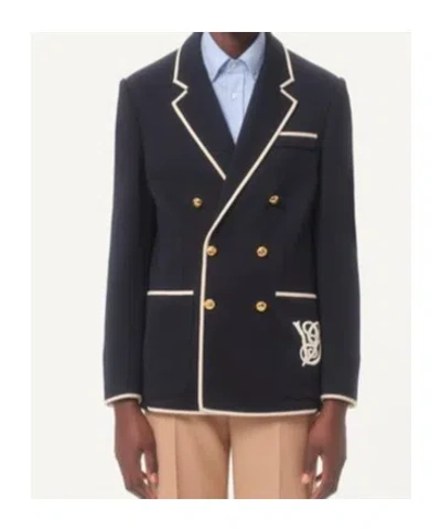 Valentino Garavani Torchon Blazer With Mirror Lapels And Piping