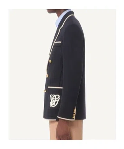 Valentino Garavani Torchon Blazer With Mirror Lapels And Piping