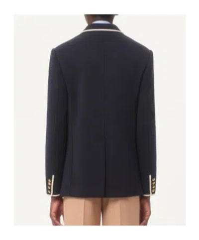 Valentino Garavani Torchon Blazer With Mirror Lapels And Piping