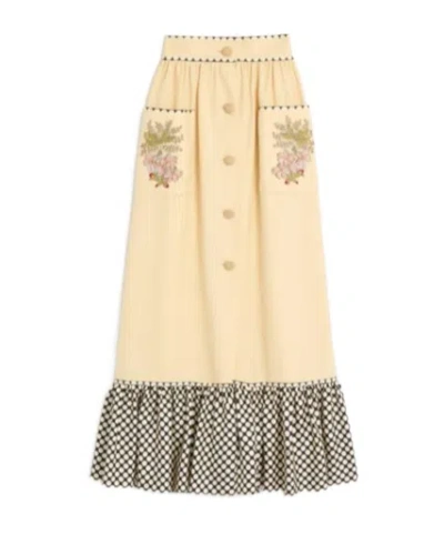Valentino Embroidered Long Skirt