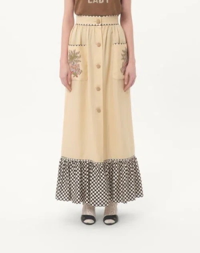 Valentino Embroidered Long Skirt