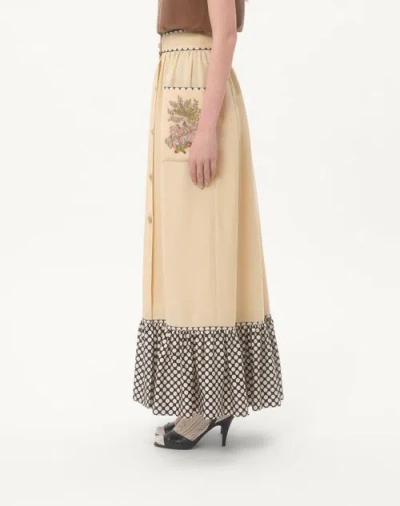 Valentino Embroidered Long Skirt