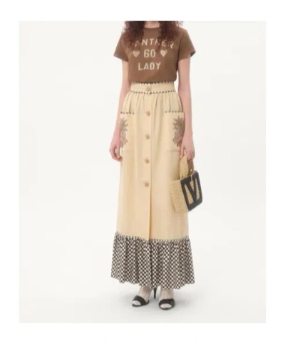Valentino Embroidered Long Skirt