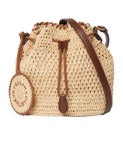 Stella Mccartney Falabella Raffia Crochet Bucket Bag