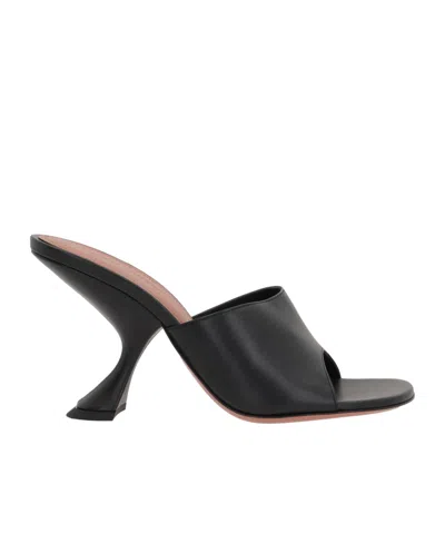 Amina Muaddi 90mm Lupita Sculpted Heel Sandals