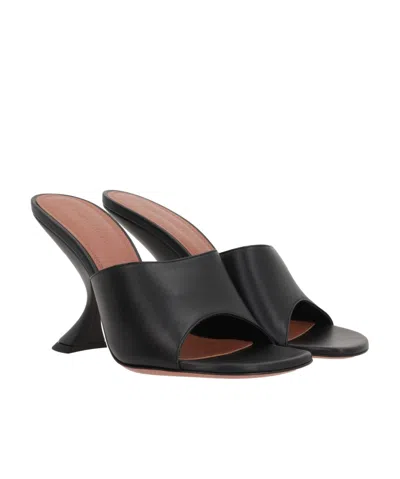 Amina Muaddi 90mm Lupita Sculpted Heel Sandals