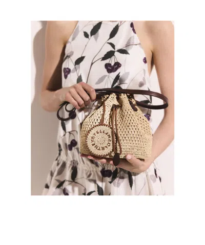Stella Mccartney Falabella Raffia Crochet Bucket Bag