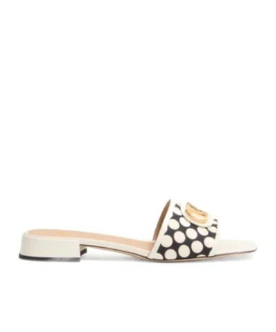 Valentino Sandalo Slide Vlogo Signature In Tessuto Plus De Pois 20mm