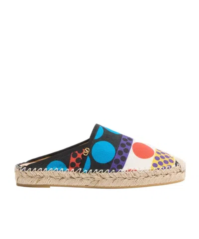 Valentino Garavani Vlogo Signature Mule In Optical Pois Canvas 25mm Woman Multicolour 40