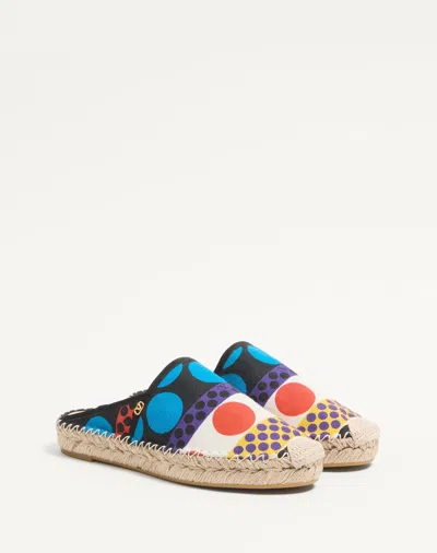 Valentino Garavani Vlogo Signature Mule In Optical Pois Canvas 25mm Woman Multicolour 40