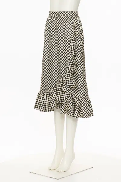 Valentino Ruffled Wrap-effect Polka-dot Silk-twill Midi Skirt