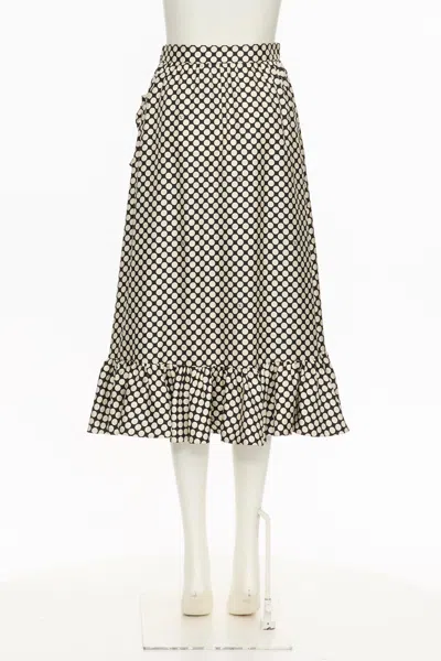Valentino Ruffled Wrap-effect Polka-dot Silk-twill Midi Skirt