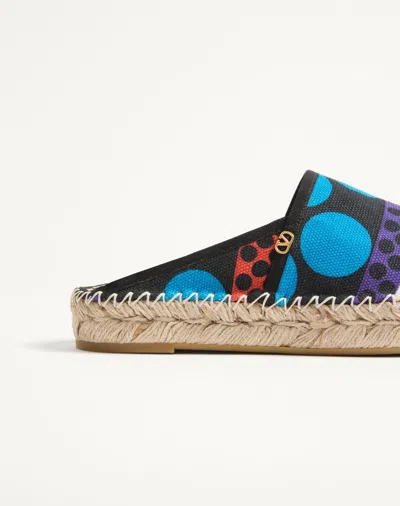Valentino Garavani Vlogo Signature Mule In Optical Pois Canvas 25mm Woman Multicolour 40