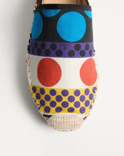 Valentino Garavani Vlogo Signature Mule In Optical Pois Canvas 25mm Woman Multicolour 40