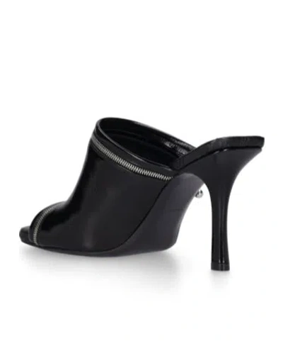 Burberry Sandals Peep Model In Shiny Black Leather