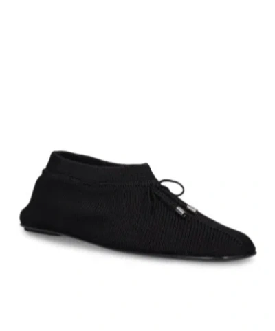 Totême Knitted Lace-up Flat Shoes