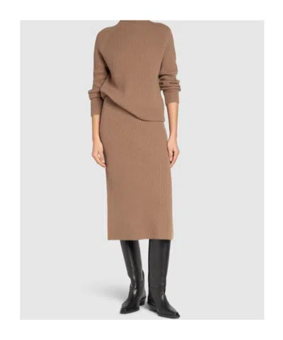 Max Mara Dorina Cashmere Blend Long Skirt In Nude