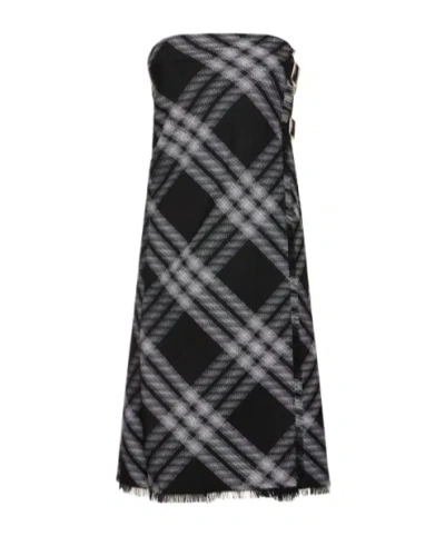 Burberry Midi Dress With Check Pattern