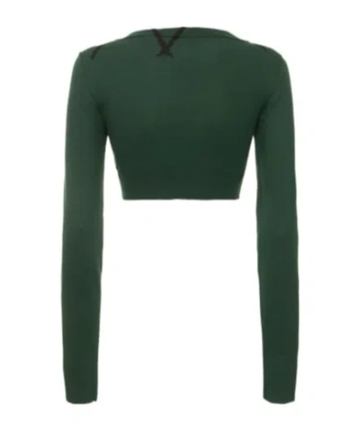 Burberry Woman Sweater Dark Green Size M Cotton