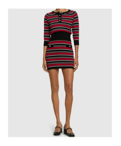 Alessandra Rich Stripe Pattern Sweater In Multi