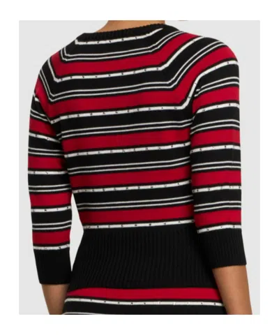 Alessandra Rich Stripe Pattern Sweater In Multi