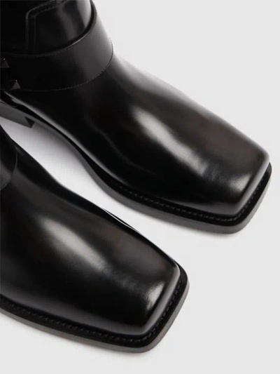Valentino Garavani 40mm Rockstud Leather Biker Boots In Black