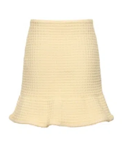 Self-portrait Self Portrait "knitted Mini Skirt With Jewel Buttons In Yellow