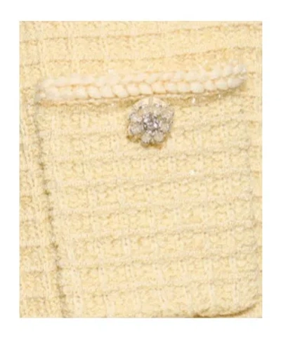 Self-portrait Self Portrait "knitted Mini Skirt With Jewel Buttons In Yellow