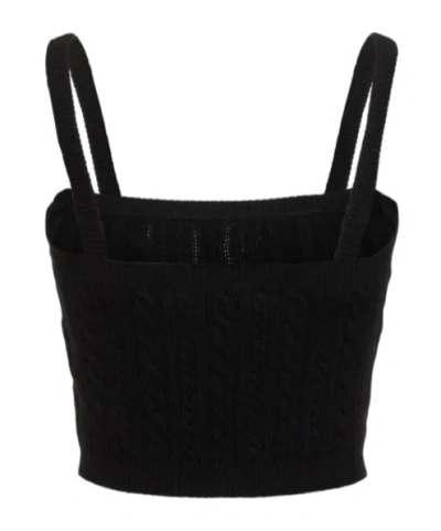 Alessandra Rich Thin Shoulder Strap Knitted Sling In Black