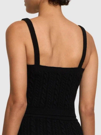 Alessandra Rich Thin Shoulder Strap Knitted Sling In Black