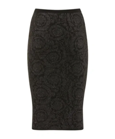 Versace Barocco Knitted Medium Length Skirt