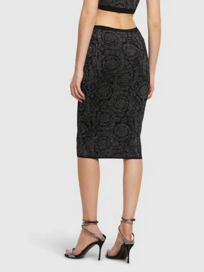 Versace Barocco Knitted Medium Length Skirt