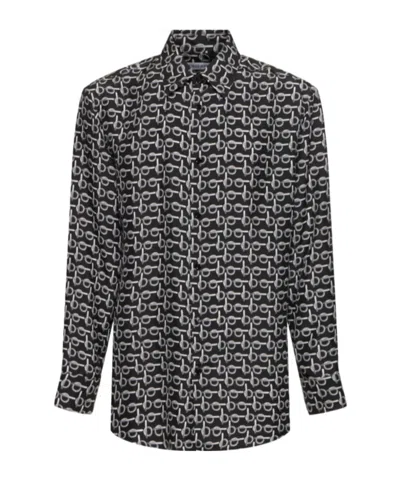 Burberry Long Sleeve Shirt With All-over Monogram Print