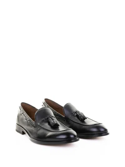 Fratelli Rossetti Black Leather Moccasin With Tassels